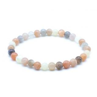 Pulsera 6mm Piedra Luna Multicolor